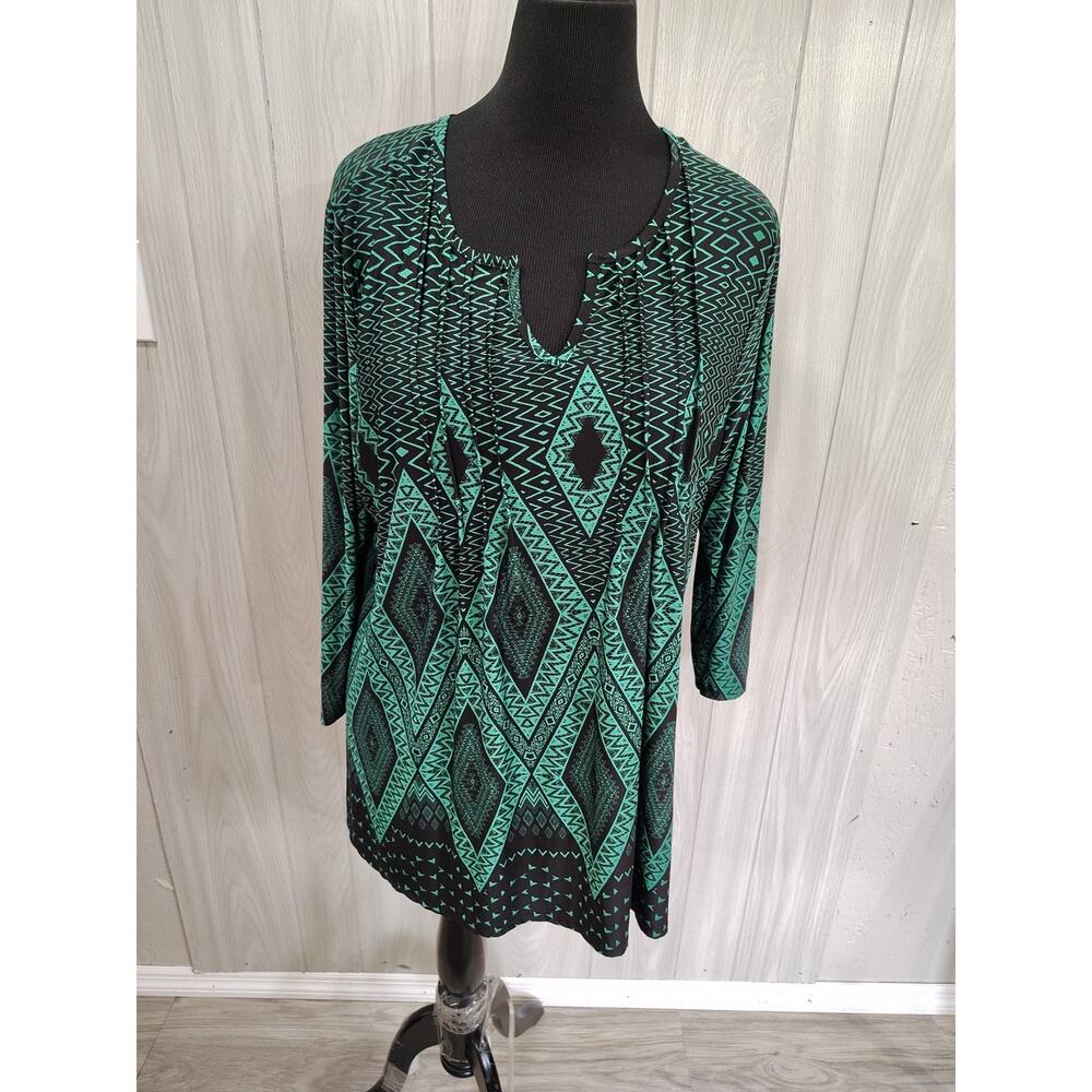Women's Vintage J Lee Stretchy Tunic Top Size XL Office Church Comfort